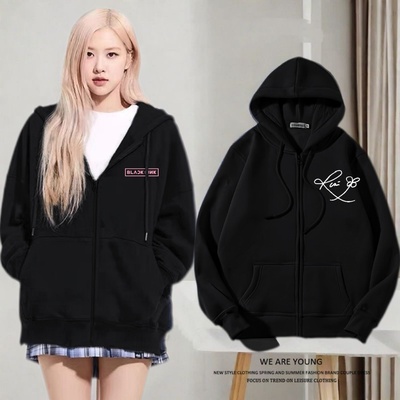 朴彩英rose同款外套应援连帽上衣blackpink宽松学生肉丝周边短外