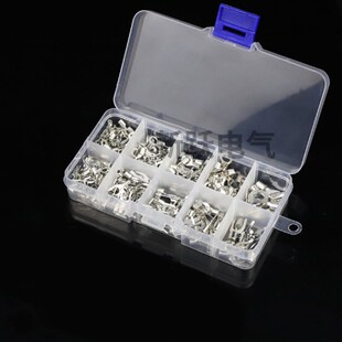 冷压裸端子OT/UT接线端子 叉型开口鼻铜圆型端子320PCS