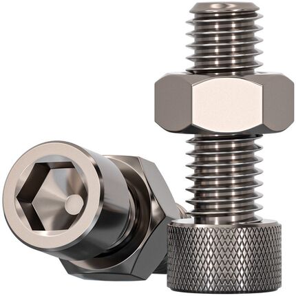 国标TA2纯钛内六角螺丝螺栓螺母平垫弹垫套C装M3M4M5M6M8M10M12M1