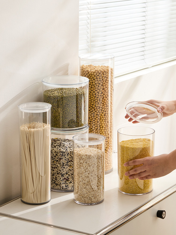 Household drop-proof sealed jars, tangerine peel, small green orange tea cans, sealed food, dry goods storage, floor-to-ceiling cylindrical storage jars