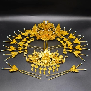 姣梨妆台小蝴蝶冠古风大气发冠明制唐制汉服婚嫁头饰