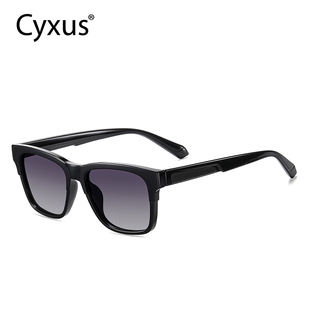 cyxus眼镜茶色素颜高级感墨镜女偏光防紫外线夜视TR材质太阳镜男