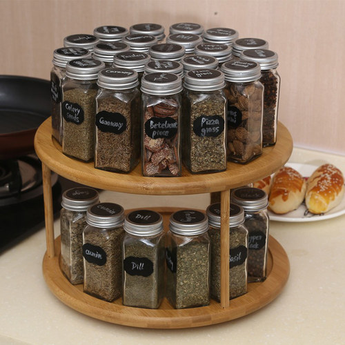 可旋转双层置物架厨房台面多功能托盘调味料收纳架家用品收纳大全