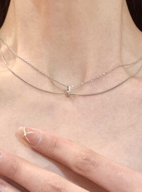 双层细项链叠戴简约小众时尚设计