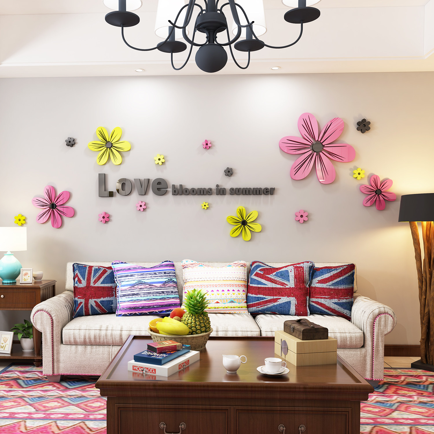 网红亚克力3d立体墙贴客厅沙发电视背景装饰卧室床头贴画现代自粘,家居饰品,软装墙贴,淘宝优惠券,粉丝福利购,淘宝优惠卷