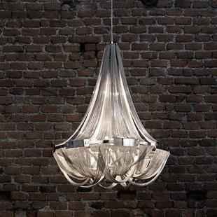 北欧后现代会所酒店大堂客厅餐厅卧室简约创意大气流苏铝链吊灯