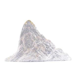 酒店玄关创意摆件透明树脂雕塑冰山拉丝灰透摆件