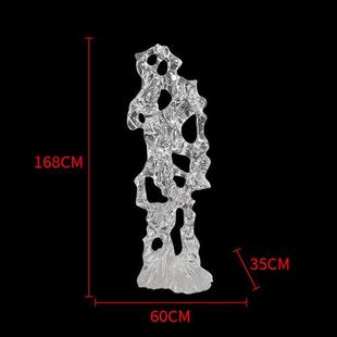 现代家居客厅玄关落地摆件透明树脂横向太湖石摆件别墅装 饰艺术品