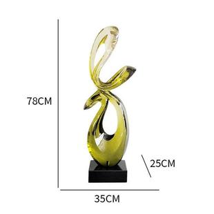 样板房新款 饰酒店大堂客厅会所玄关抽象雕塑艺术品 透明树脂摆件装