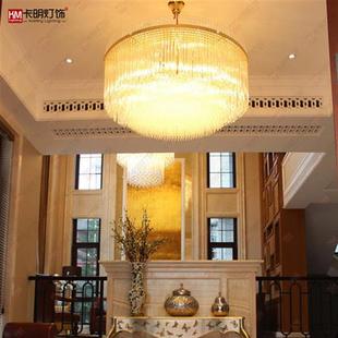 酒店会所奢华水晶灯展厅大型复式 别墅大厅多层大吊灯非标定制
