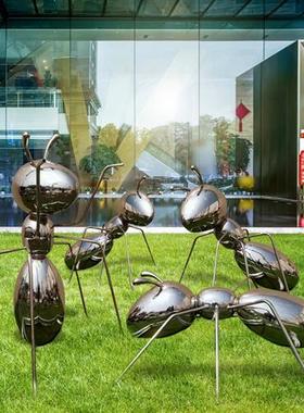 铁艺镂空不锈钢蚂蚁雕塑发光摆件售楼部游乐园景区公园草坪装饰品