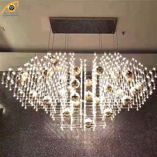 售楼部酒店大堂大型吊灯沙盘区不锈钢光立方吊灯厂家非标灯具