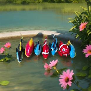 玻璃钢仿真海洋动物热带鱼章鱼螃蟹乌龟鳄鱼雕塑模型摆件水池装 饰