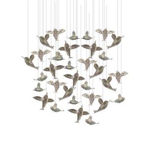 酒店大厅复式 饰吊灯现代别墅公寓沙盘大堂工程非标制作灯 楼梯装