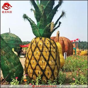 稻草雕塑哆啦梦稻草模型农民丰收节展品定制公司农业观光游