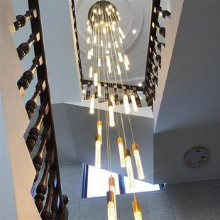 复式 楼大吊灯别墅公寓客厅挑高中空轻奢挑空大气楼梯灯长吊灯