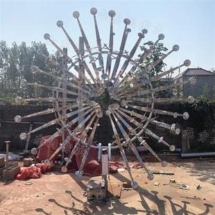 不锈钢风动雕塑太阳花亮化装 饰灯户外城市大型景观夜游灯光