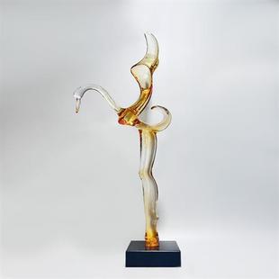 天鹅透明树脂雕塑软装 饰品现代家居摆件桌面客厅玄关样板间工艺品