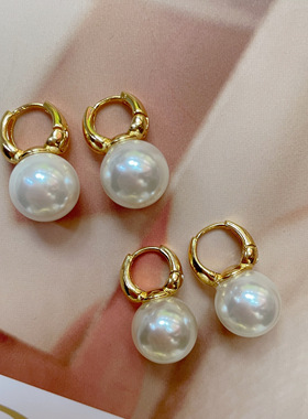 法式高级感珍珠耳扣复古小香风百搭轻奢高级感925银针耳环耳饰女