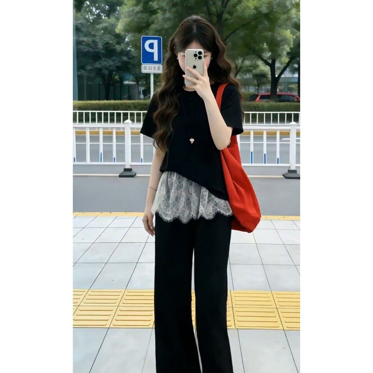 韩系巨好看穿搭一整套2026新款灰色短袖上衣女夏季阔腿裤两件式套