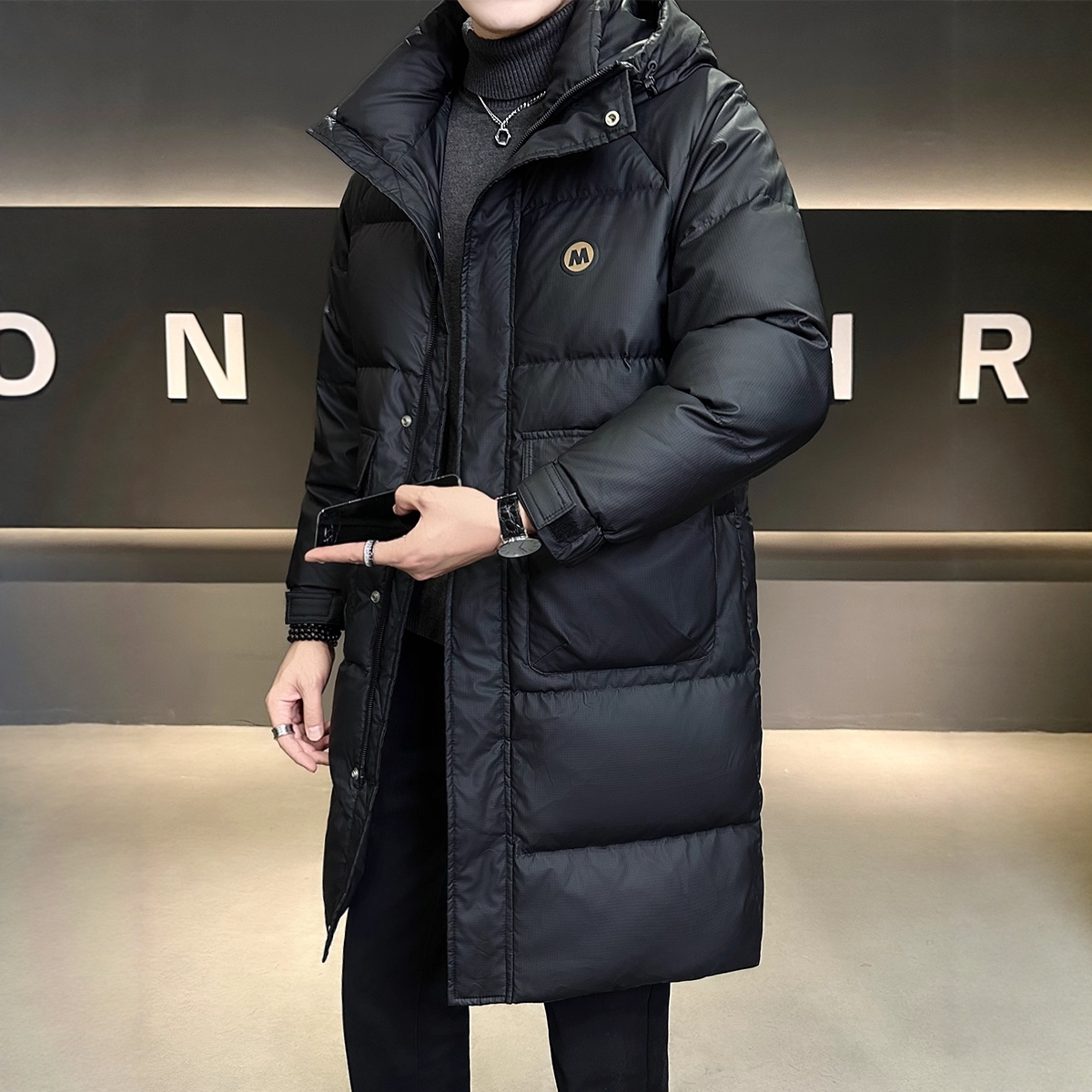 羽绒服男中长款冬季2025年新款