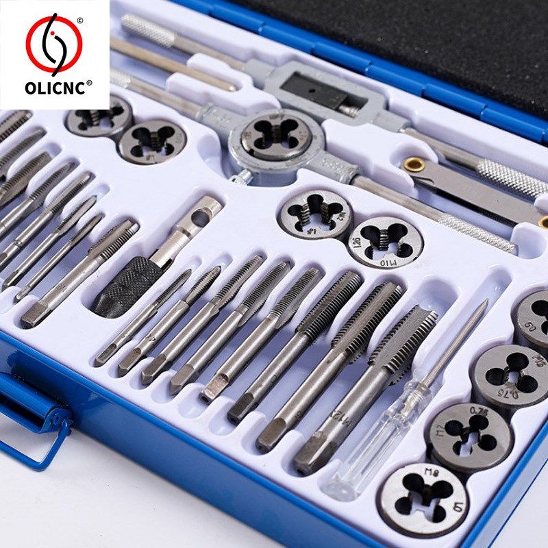 40PCS丝锥板牙套装 手用扳手板牙绞手 40Y件套丝攻组套