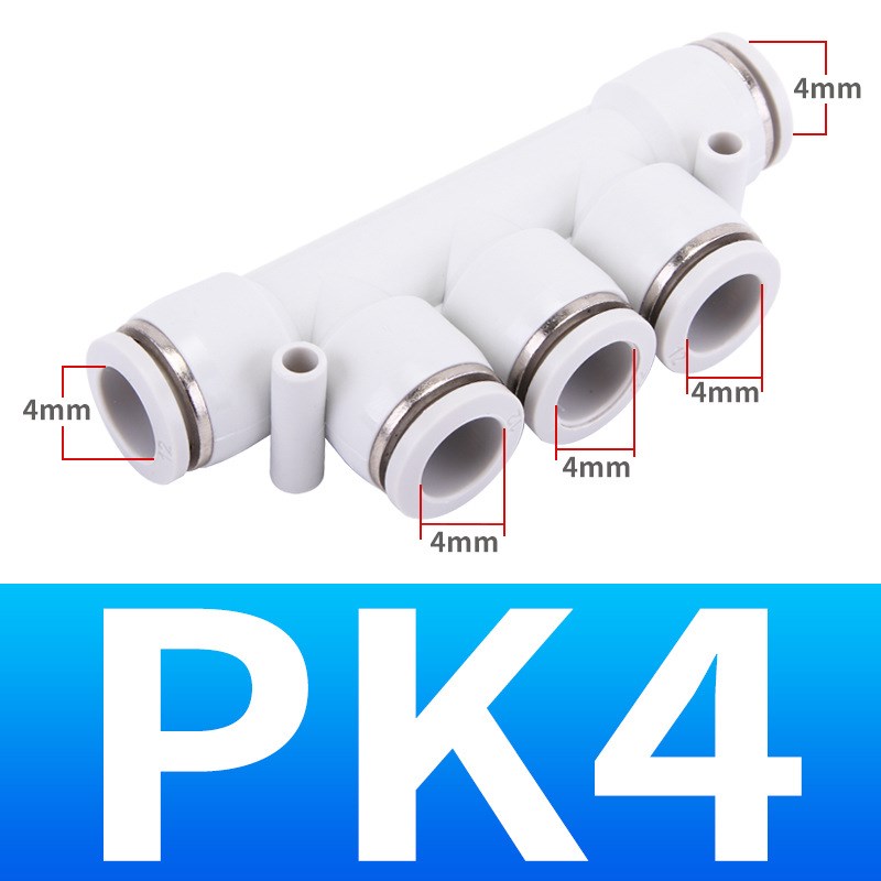 PK气动五口五通接头气p管塑料快速快插式4 6 10 12毫米8mm