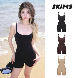 国内现货skims塑身衣卡戴珊同款修身显瘦吊带上衣收腰提臀连体衣