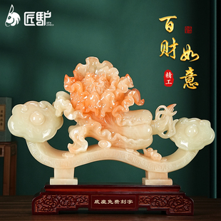 百财如意白菜招财摆件玉石客厅玄关电视柜装 饰乔迁新居搬新家礼物