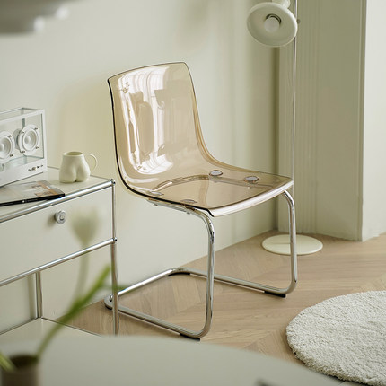 【UnicaFurn】北欧中古亚克力餐椅透明椅子现代简约家用ins化妆凳