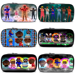 创意网络热梗大容量笔袋凌晨四点嚼槟榔初中小学生铅笔袋幼儿园文具盒创意潮流多功能男孩子拉链帆布笔盒儿童