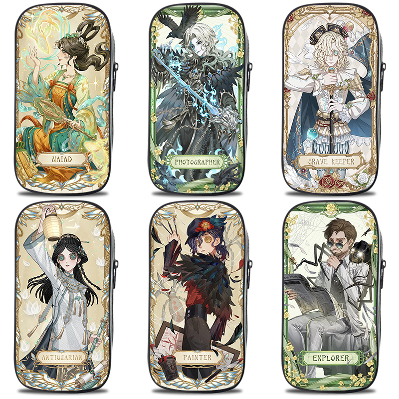 空军渔女画家笔袋大容量小学初中女生男孩文具盒第五人格角色日ins高颜值文具盒儿童帆布印花文具袋男童男款