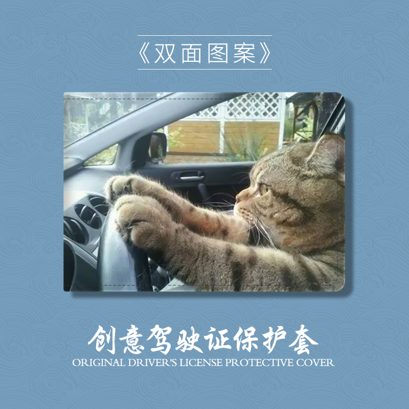 可爱驾驶证保护套酷猫男女驾照保护套网红个性机动车创意行驶证套证件