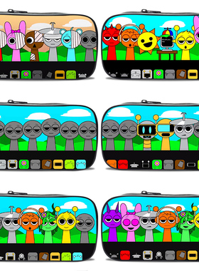 pinki宝宝莱姆瑞迪节奏盒子笔袋大容量儿童文具盒奥伦格雷太阳公公铅笔盒电脑先生克拉克天空维尼里亚sprunki