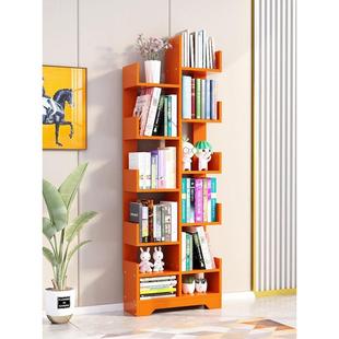 简易多层置物架落地多层家用儿童桌边书柜小型实木书架客厅靠墙