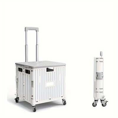 Office Folding Portable Cart 11.89gal/17.17gal Detachable