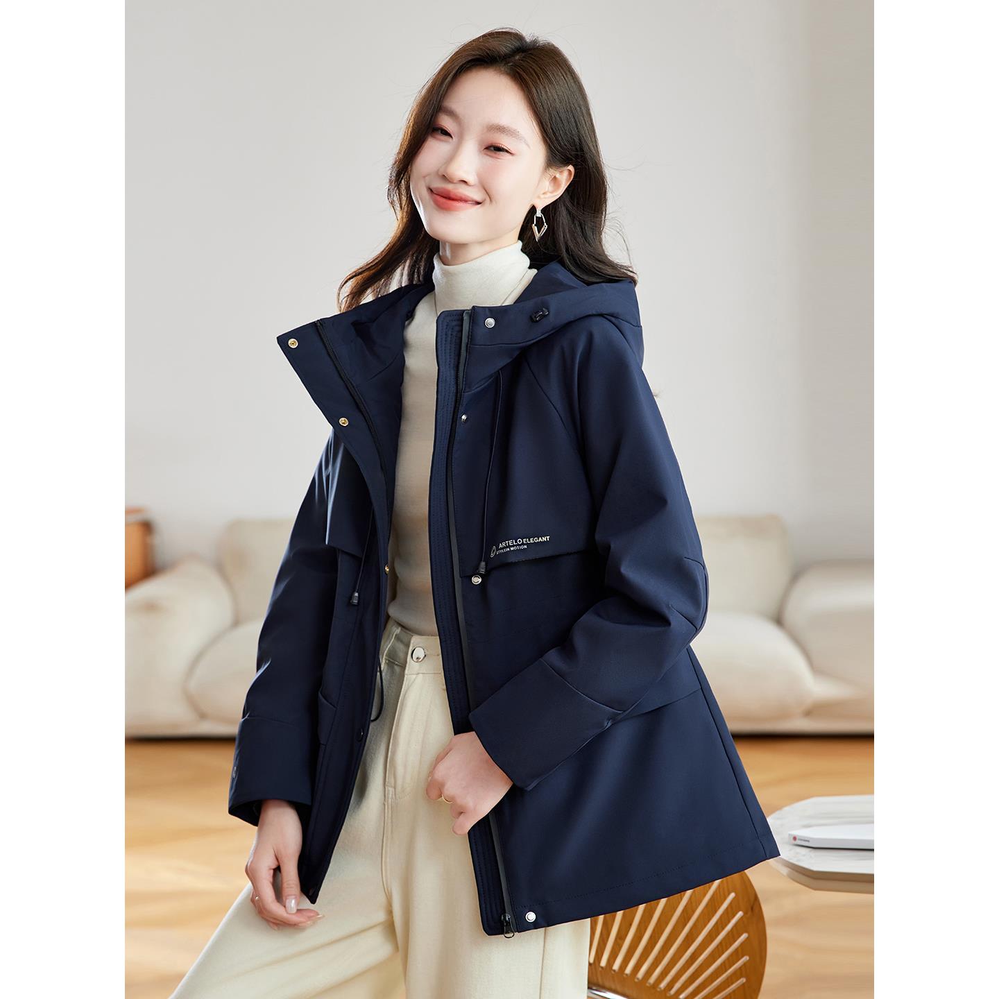 JOYIASS连帽加绒冲锋衣外套女2025秋冬季休闲运动户外登山服工装