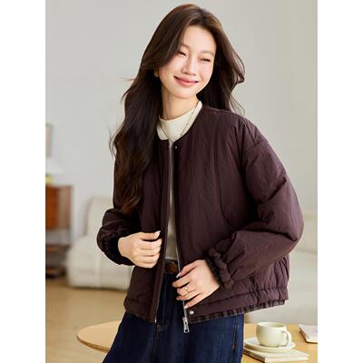 JOYIASS覆古圆领休闲夹外套女2025秋冬季工装宽松时尚高级感衣服