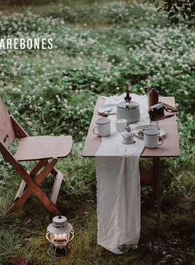 BAREBONES北邦户外野餐露营庭院自驾游便携折叠实木桌椅餐具套装