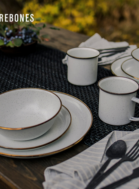BAREBONES北邦餐具套装欧式简约西餐盘碗杯子壶组合户外野餐餐具