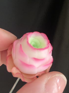 Cc原创迷你树脂黏土仿真多肉玫瑰植物小老桩水晶虾饺汽车摆件生日