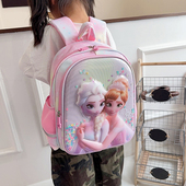 幼儿园书包儿童女孩艾莎立体小中大班轻便护脊学前班双肩包一年级