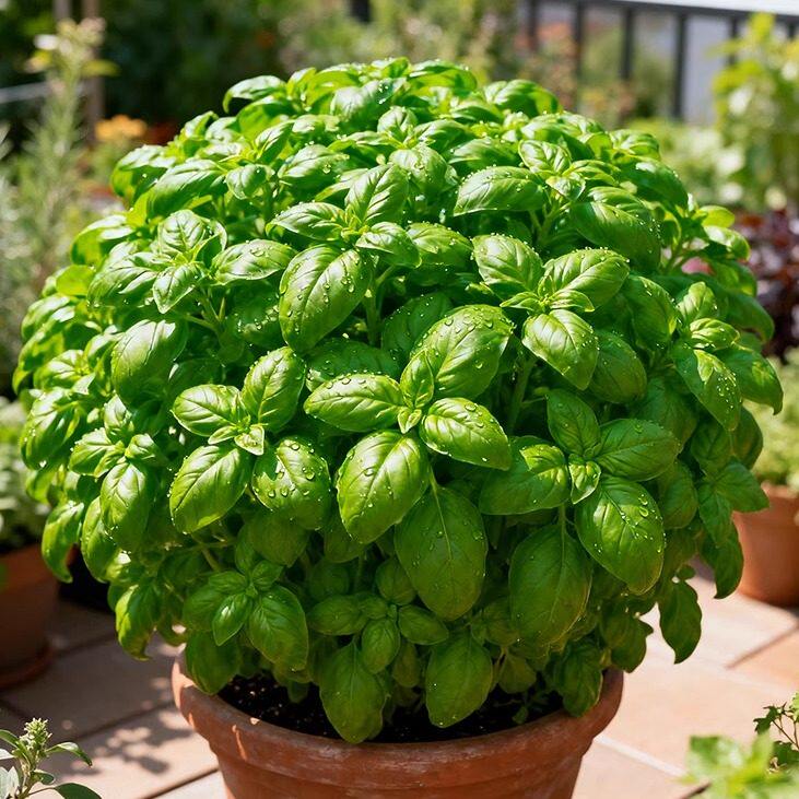 九层塔罗勒盆栽可食用西餐料理香草新鲜金不换大苗香料室内植物