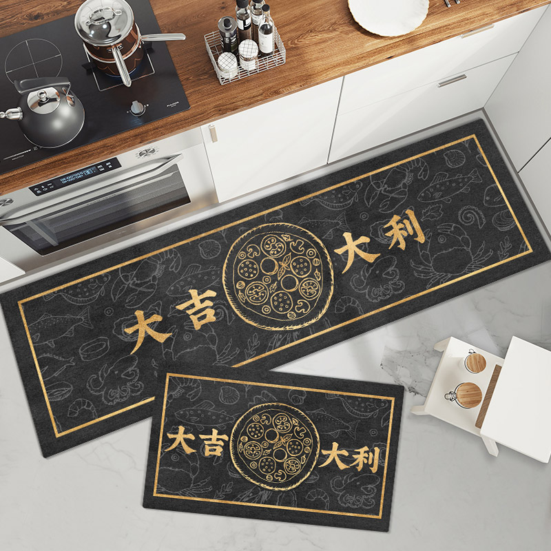 厨房地垫吸水吸油防滑耐脏简约现代厨房进门门口垫子家用可机洗