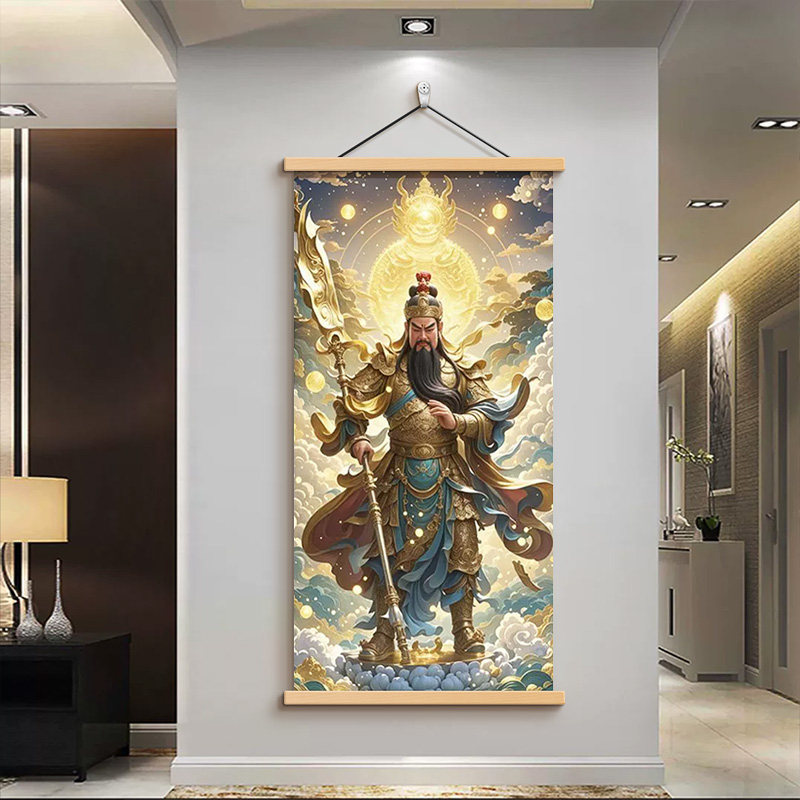 武财神关公挂画招财旺宅卷轴画装饰画客厅卧室书房无框墙面中国风,家居饰品,现代装饰画,淘宝优惠券,粉丝福利购,淘宝优惠卷
