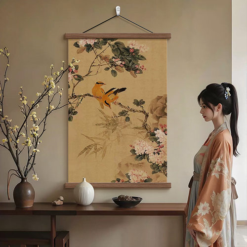 宋代美学卷轴挂画玄关书房装饰画