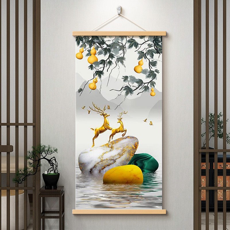 新中式福禄双全玄关挂画