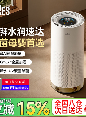 bures无雾加湿器客厅卧室25新款母婴孕妇静音杀菌净化家用增湿机