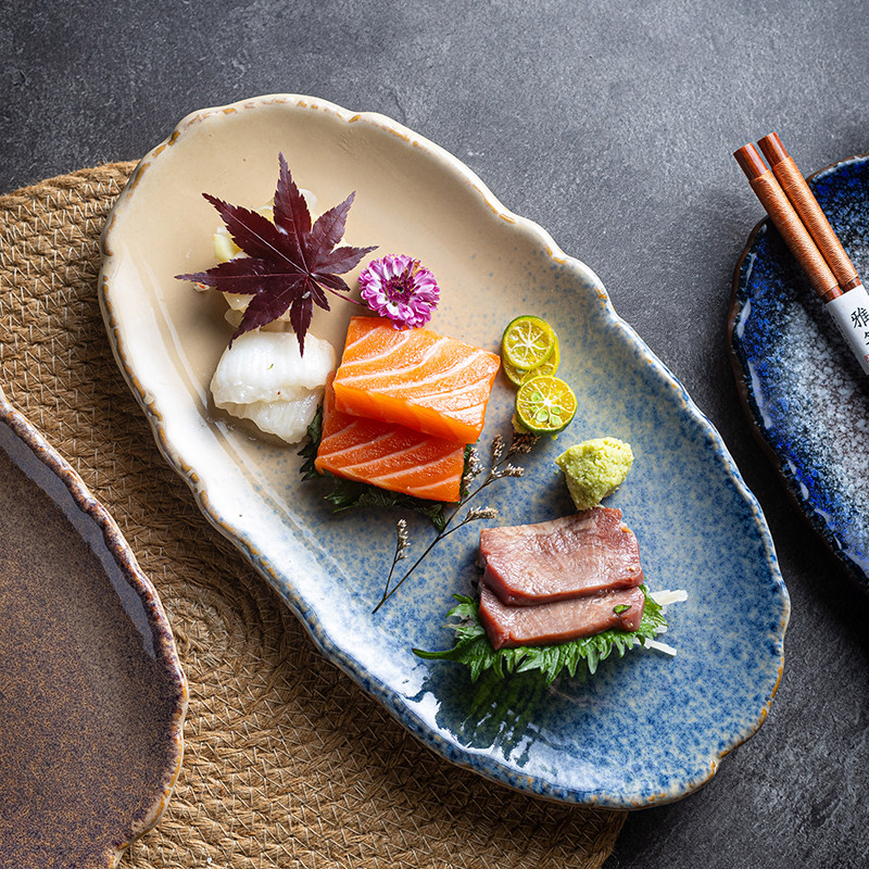 新款陶瓷盘椭圆形盘子鱼盘寿司盘感家用蒸鱼盘烤鱼大号装鱼盘,餐饮具,盘,淘宝优惠券,粉丝福利购,淘宝优惠卷