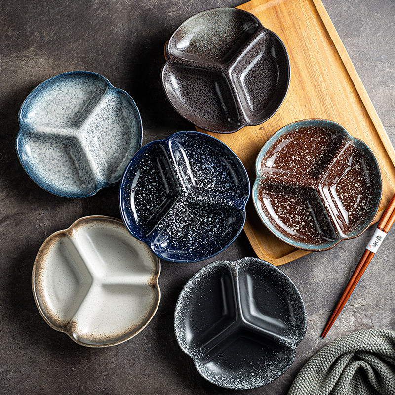 日式寿司碟盘分格盘料理刺身盘商用蘸料碟盘小菜配菜盘创意陶瓷盘